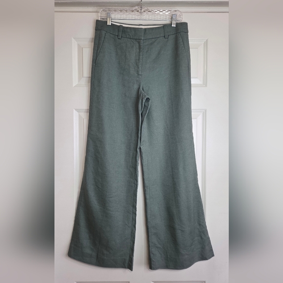 J. Crew Pants - J. Crew Sage Green Carolina Flare Pant in Stretch Linen Blend - Size 8